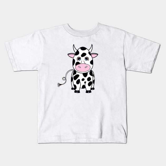 COW With Black Spots Cow Lover - Funny Cow Art Kids T-Shirt by SartorisArt1